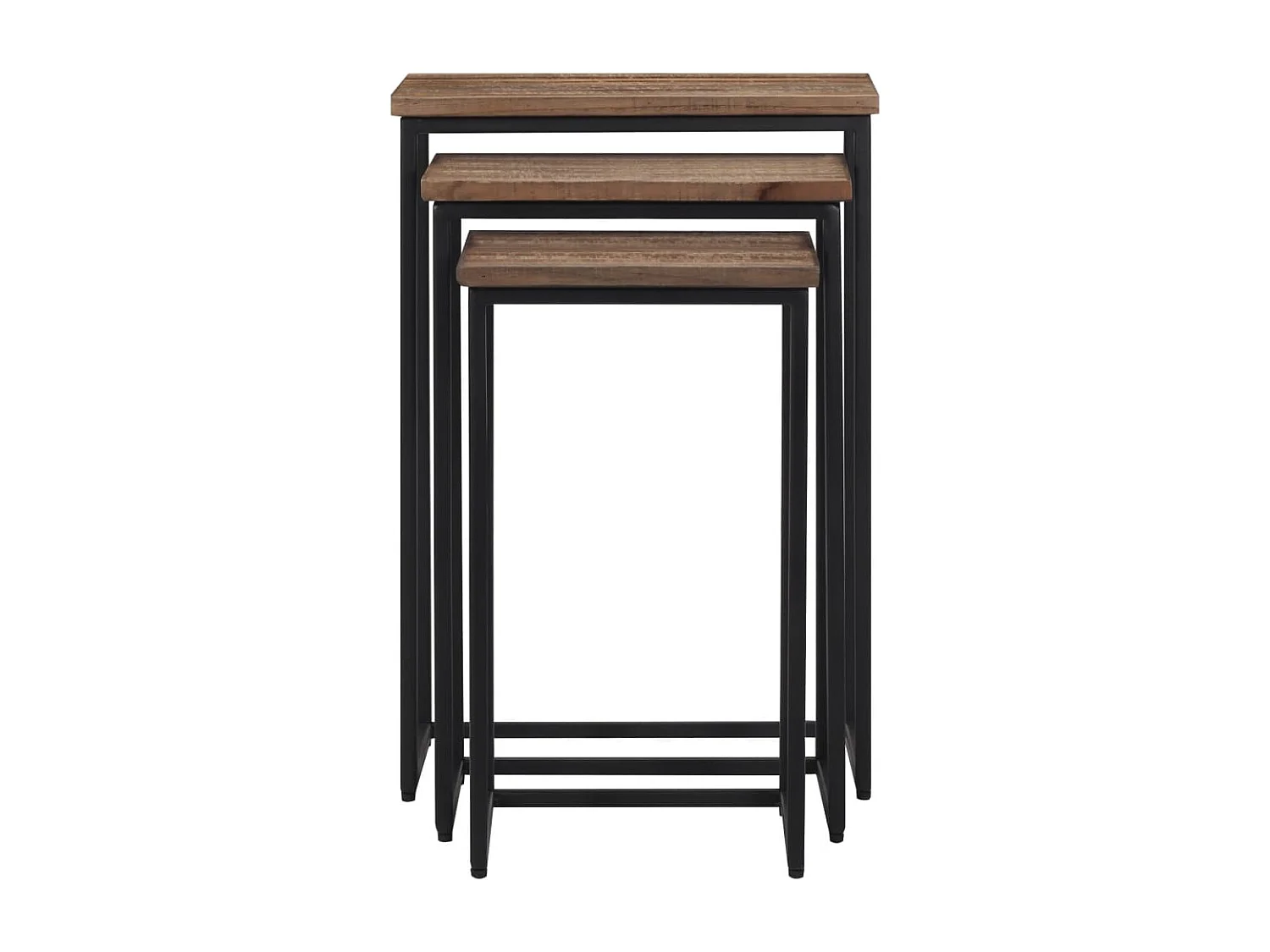 Garden Furniture -  Tables basses gigognes 3 pcs bois massif de teck