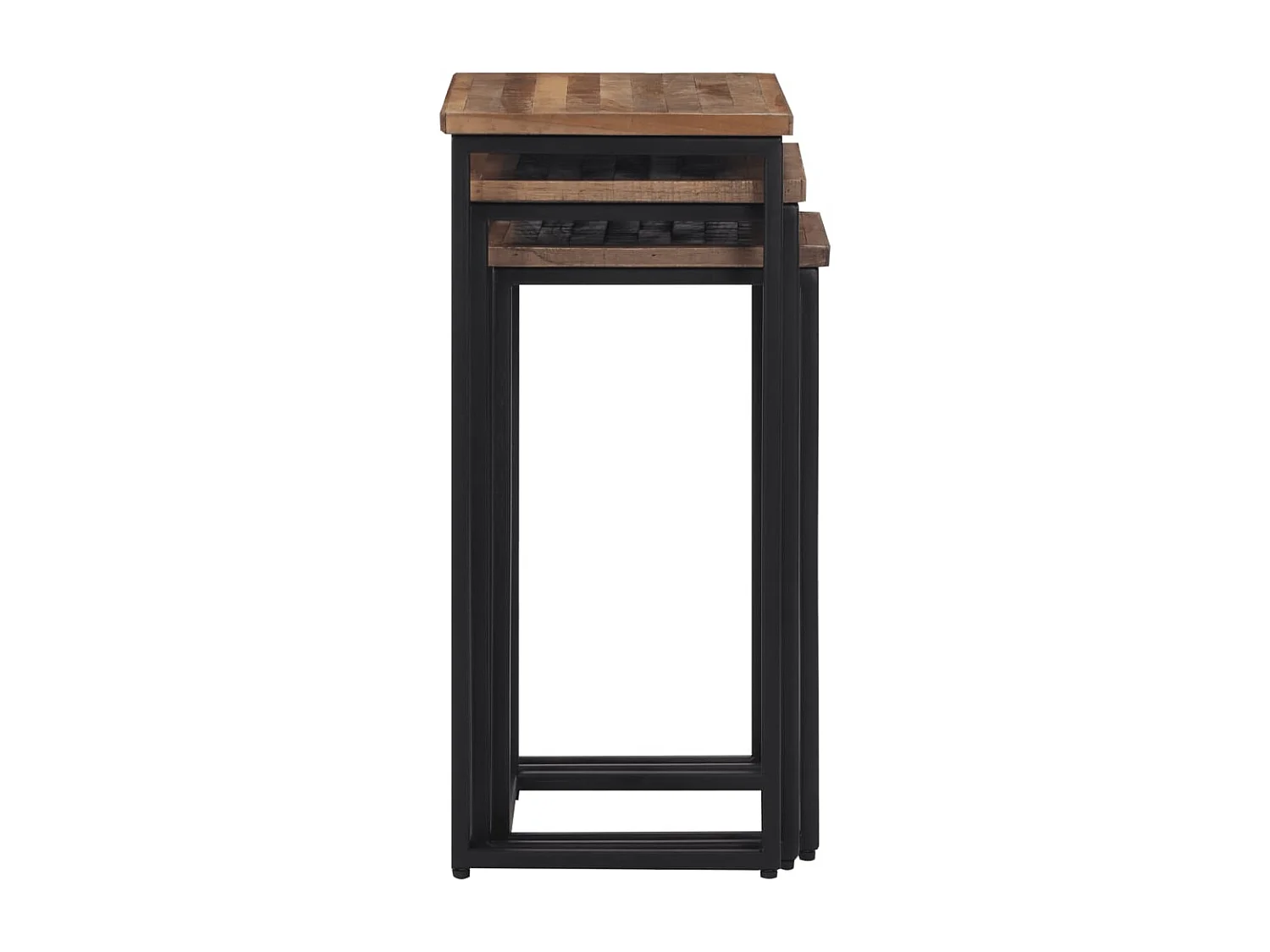 Garden Furniture -  Tables basses gigognes 3 pcs bois massif de teck