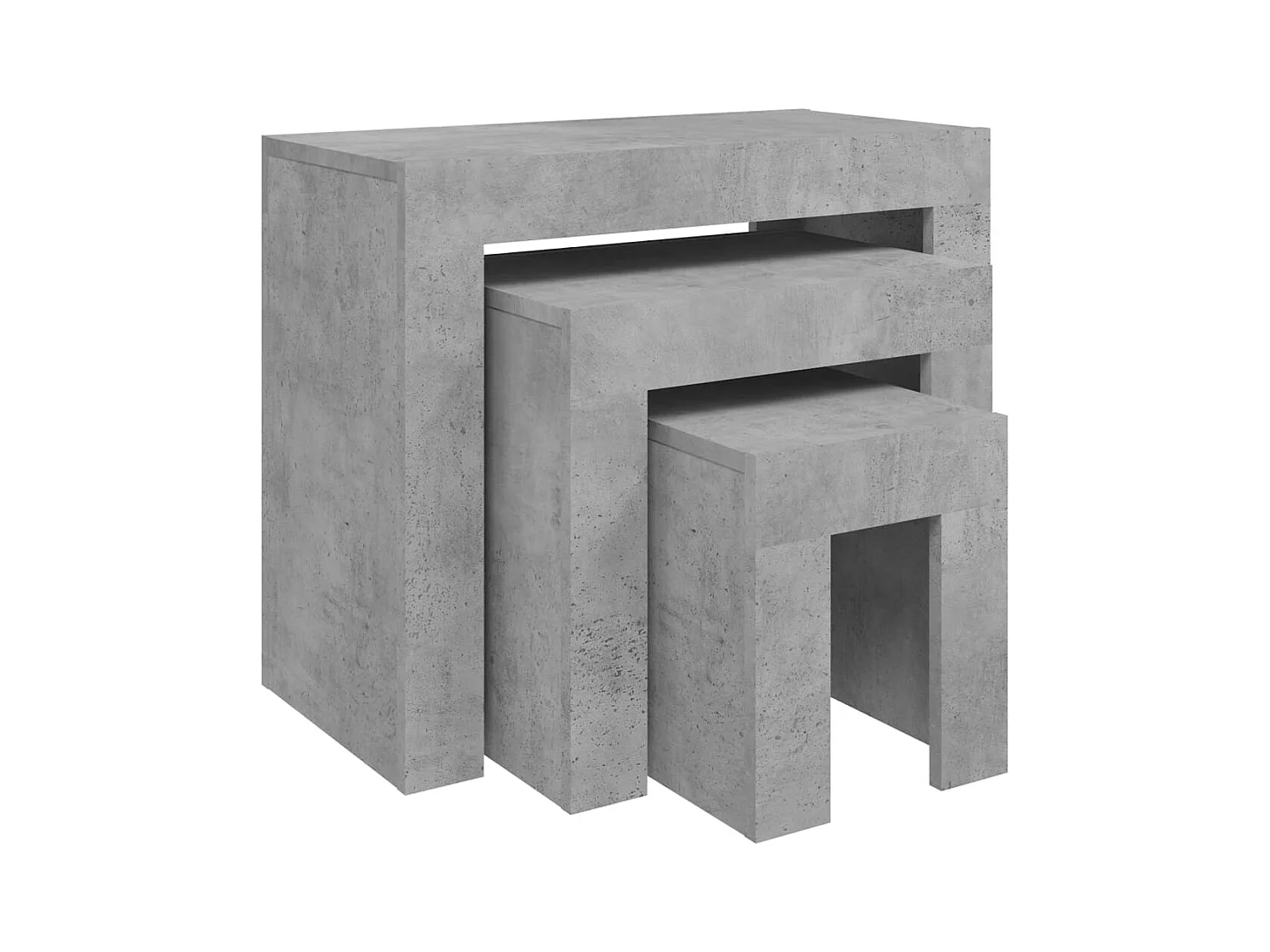 Key Largo  Tables basses gigognes 3 pcs Gris béton Bois d'ingénierie