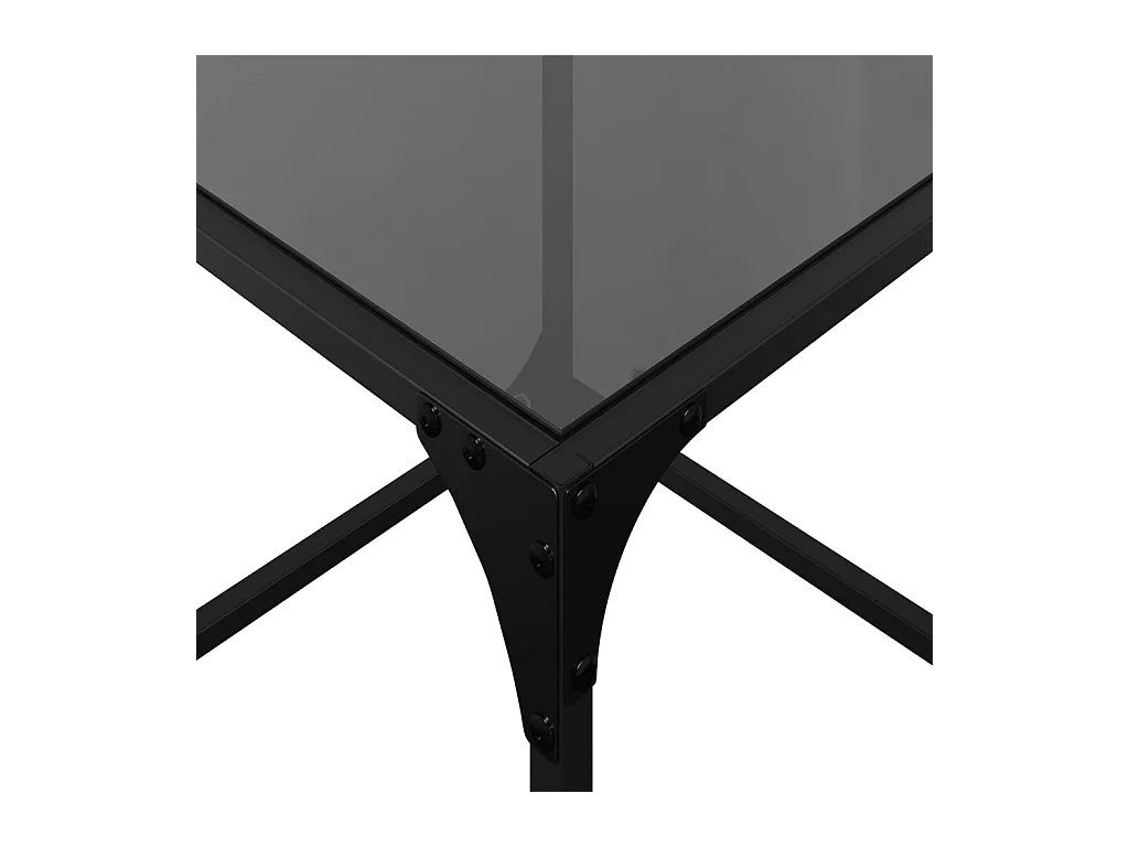 Myldir  Tables basses gigognes 3 pcs dessus en verre noir acier