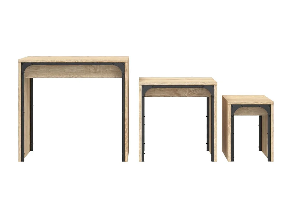 Rex  Tables basses gigognes 3 pcs chêne sonoma bois d'ingénierie