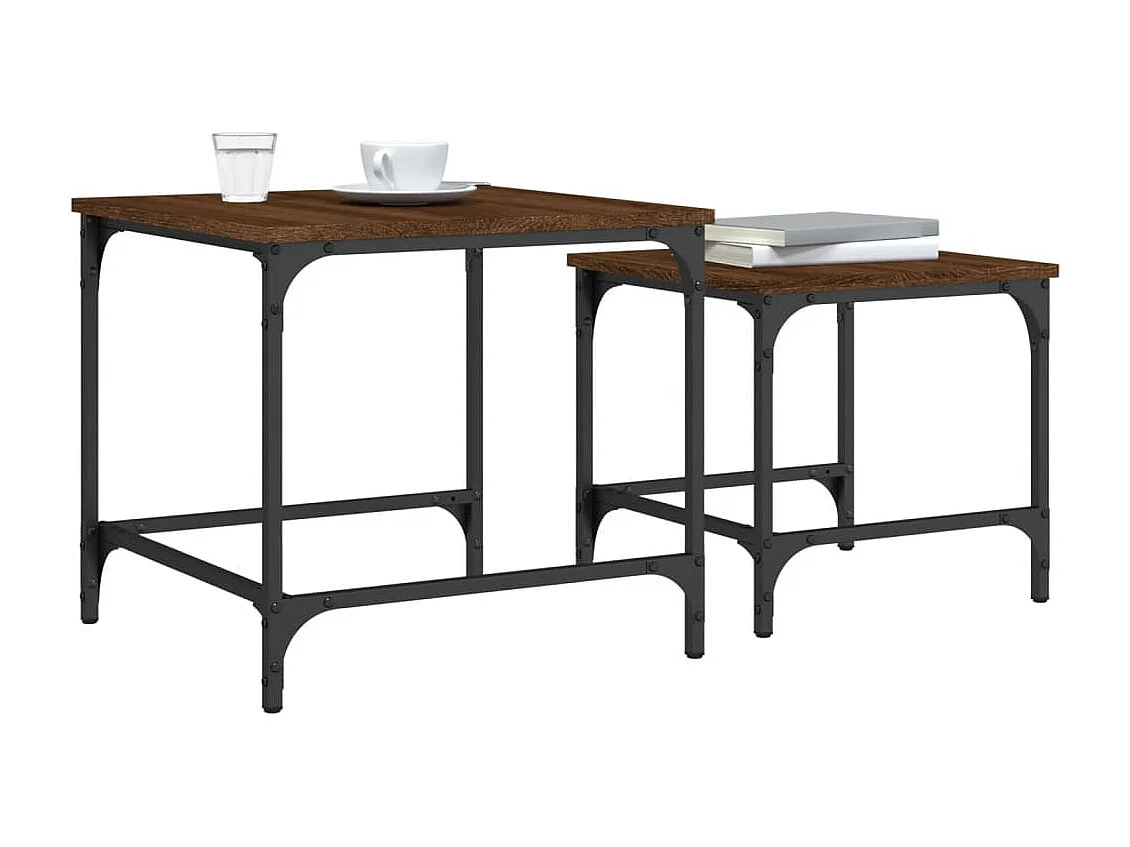 Prolenta Premium -  Tables basses gigognes 2 pcs chêne marron bois d'ingénierie