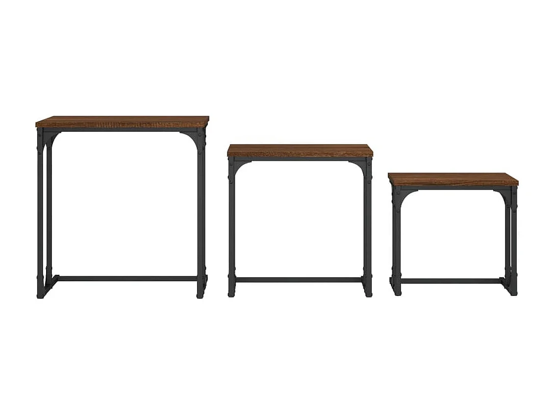 Phylara  Tables basses gigognes 3 pcs chêne marron bois d'ingénierie