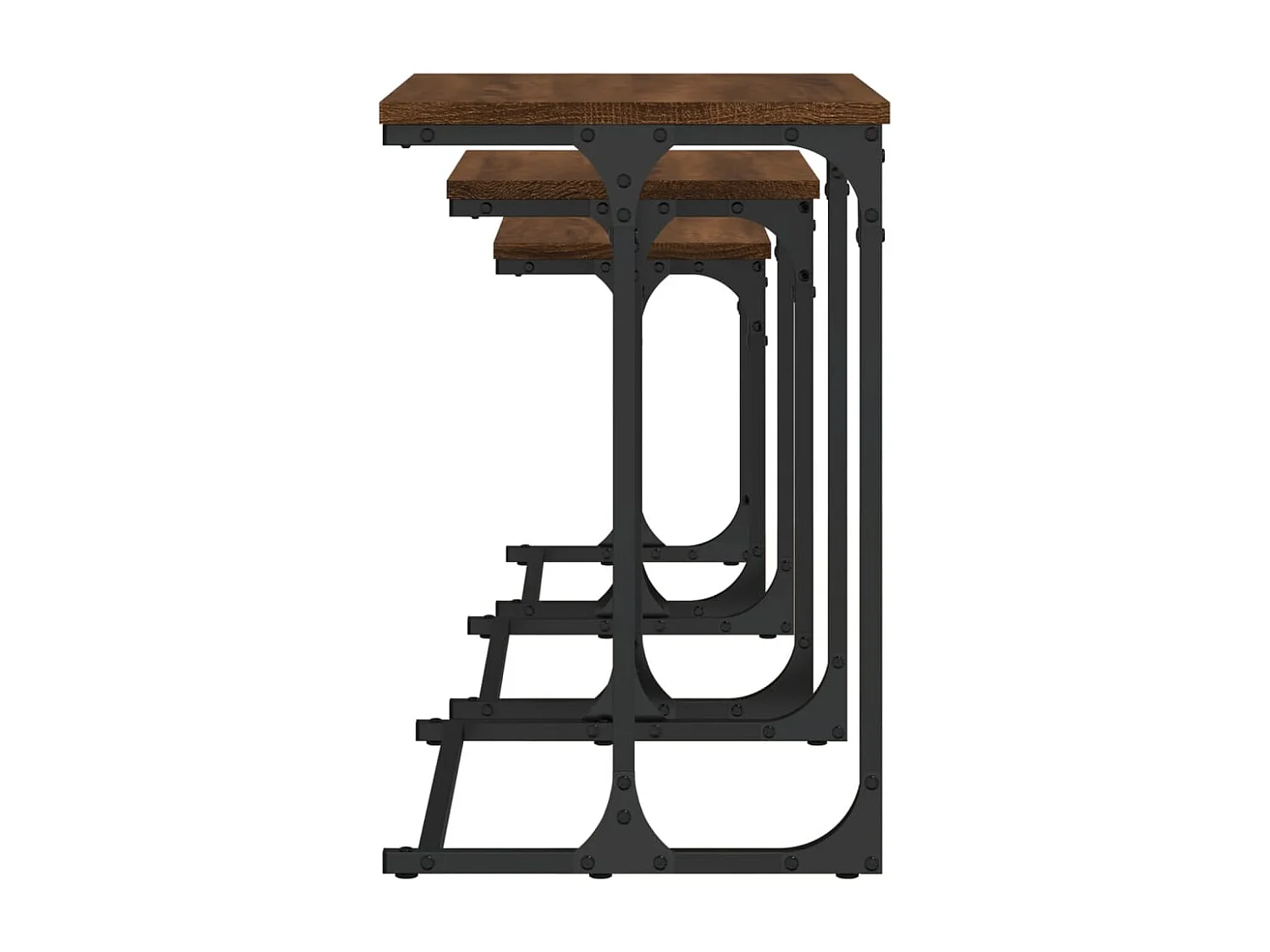 Phylara  Tables basses gigognes 3 pcs chêne marron bois d'ingénierie