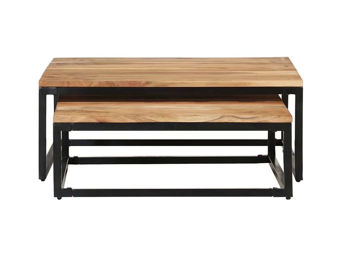 Ivrin  2-delige Salontafelset massief acaciahout