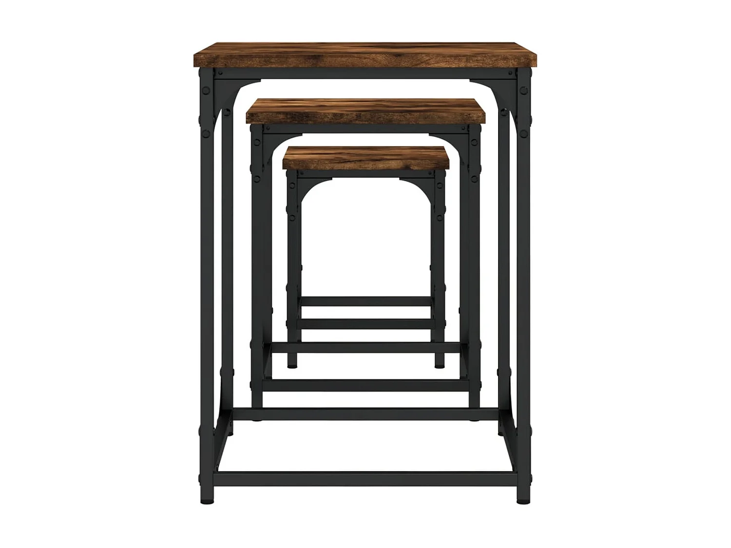 Harmony  Tables basses gigognes 3 pcs chêne fumé bois d'ingénierie