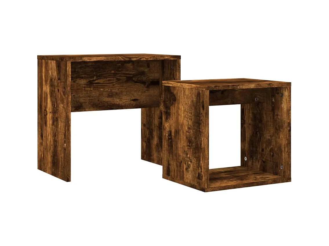 Wrylor  Tables basses gigognes 2 pcs chêne fumé bois d'ingénierie