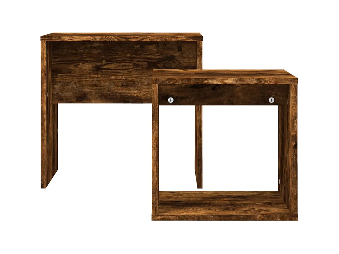 Wrylor  2-delige Tafeltjesset bewerkt hout gerookt eikenkleurig