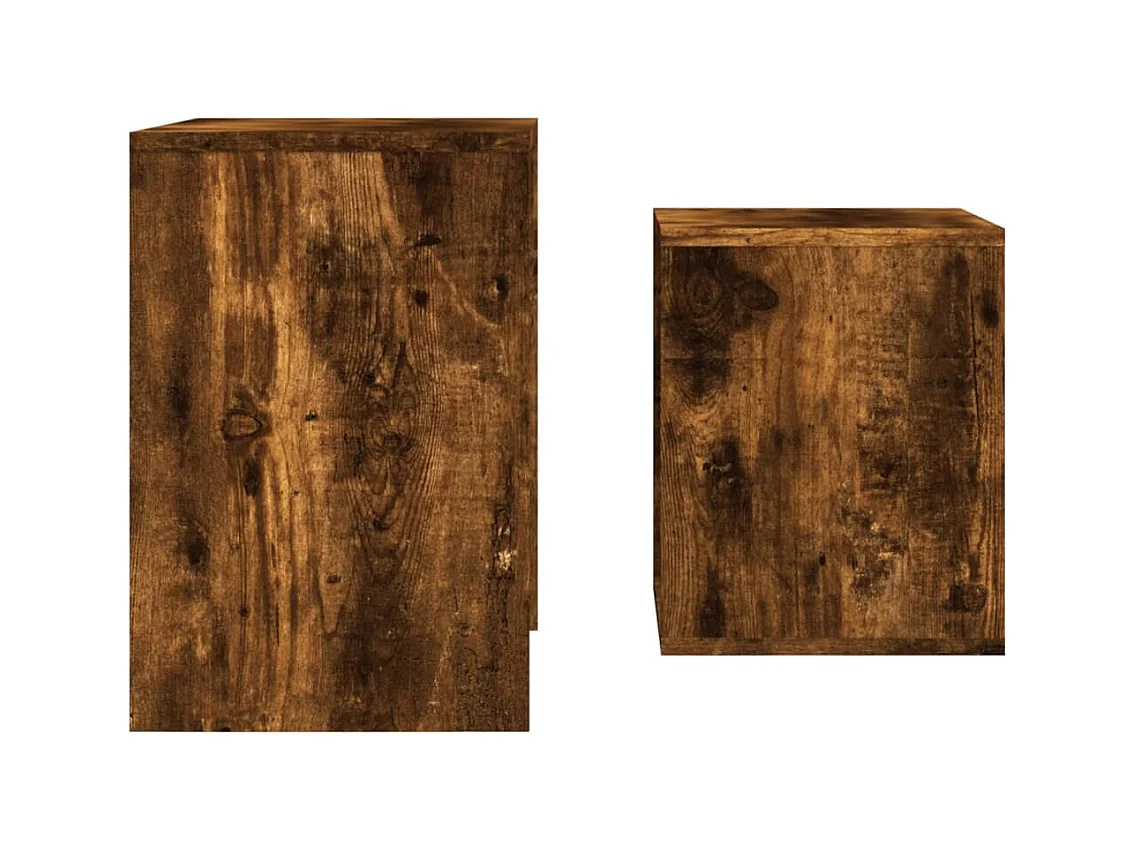 Wrylor  2-delige Tafeltjesset bewerkt hout gerookt eikenkleurig