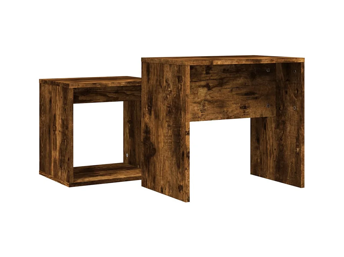 Wrylor  2-delige Tafeltjesset bewerkt hout gerookt eikenkleurig