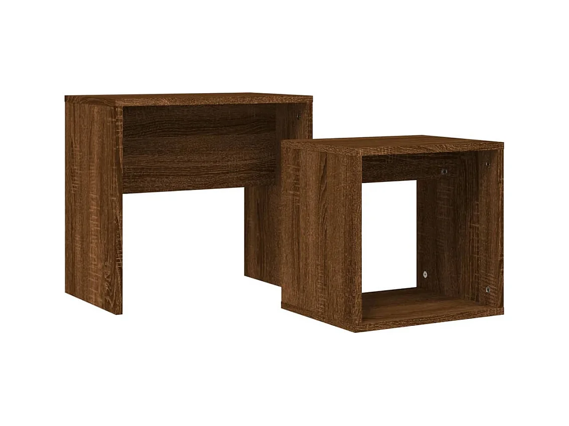 Wrylor  Tables basses gigognes 2 pcs chêne marron bois d'ingénierie