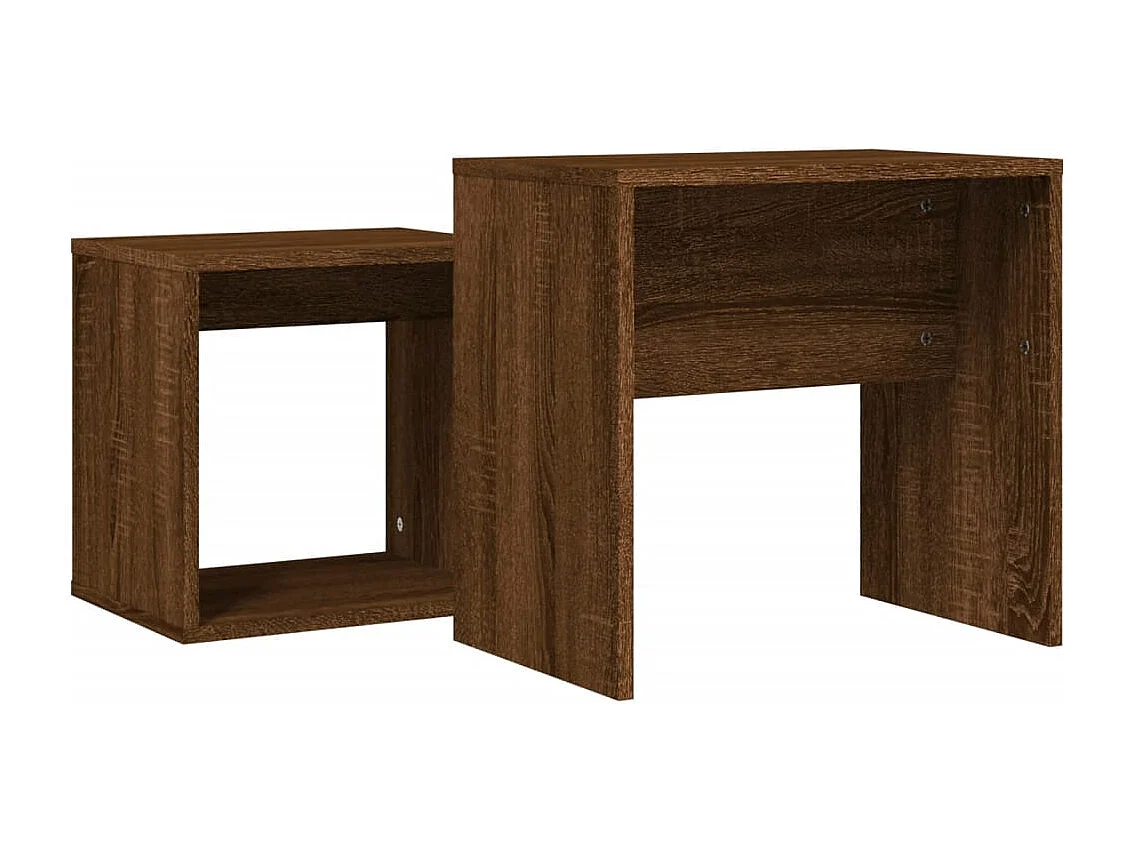 Wrylor  Tables basses gigognes 2 pcs chêne marron bois d'ingénierie