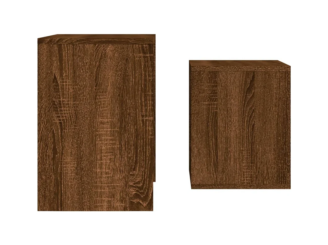 Wrylor  2-delige Tafeltjesset bewerkt hout bruin eikenkleur