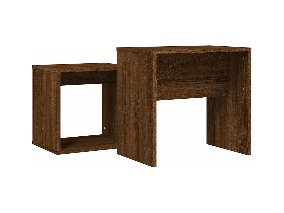 Wrylor  2-delige Tafeltjesset bewerkt hout bruin eikenkleur