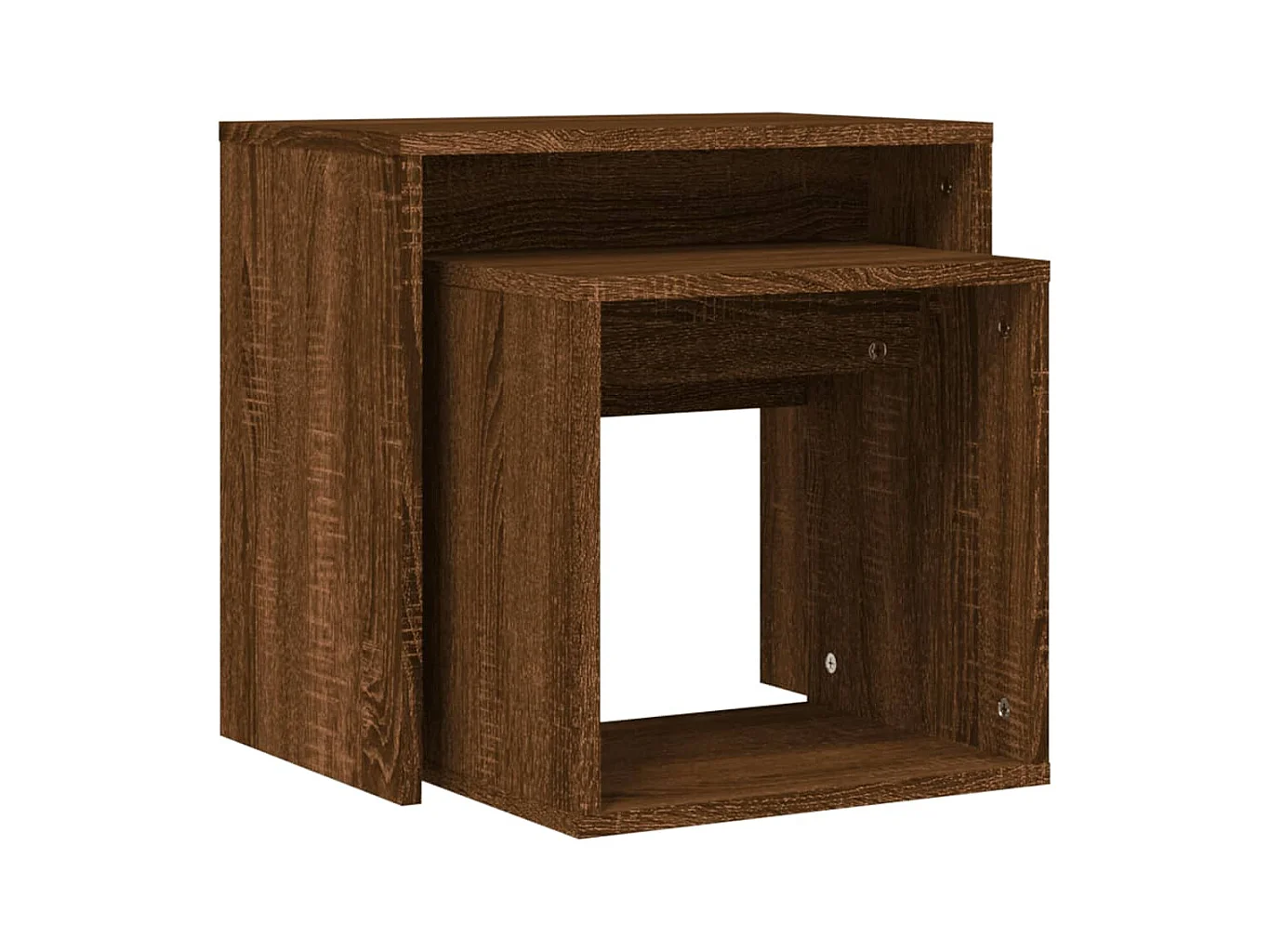 Wrylor  2-delige Tafeltjesset bewerkt hout bruin eikenkleur