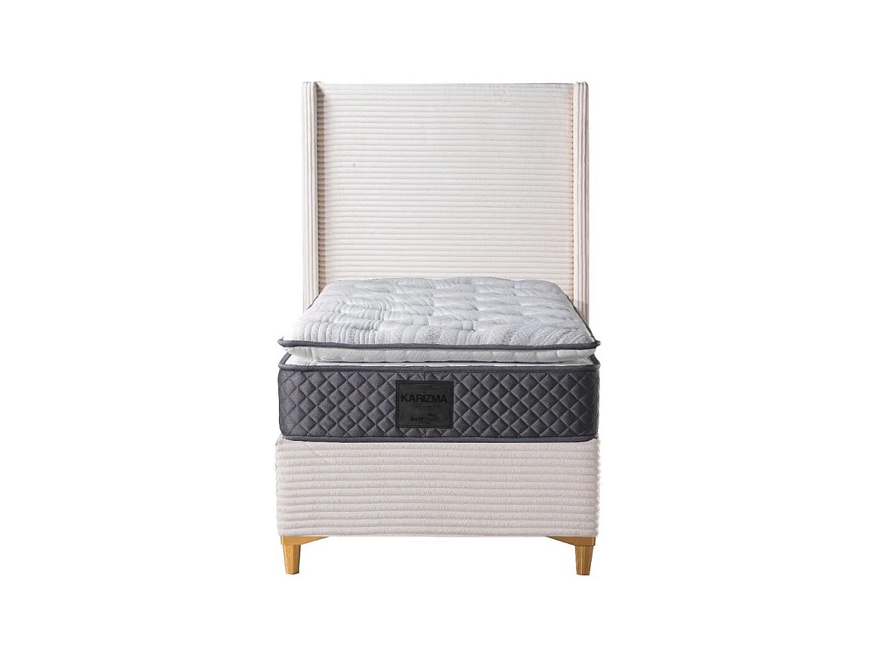 Lit Coffre VENUS – Velours Côtelé – 90x190 cm avec Planche de Rangement