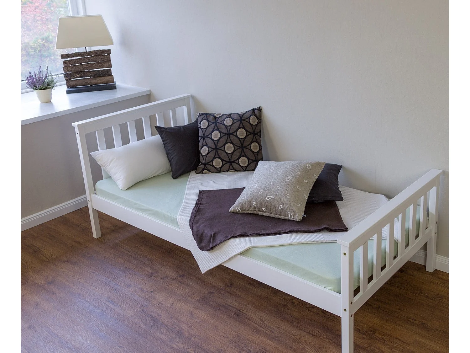 Lit pour enfant 90x200cm bois blanche 208 x 96 x 82 cm LIT06081