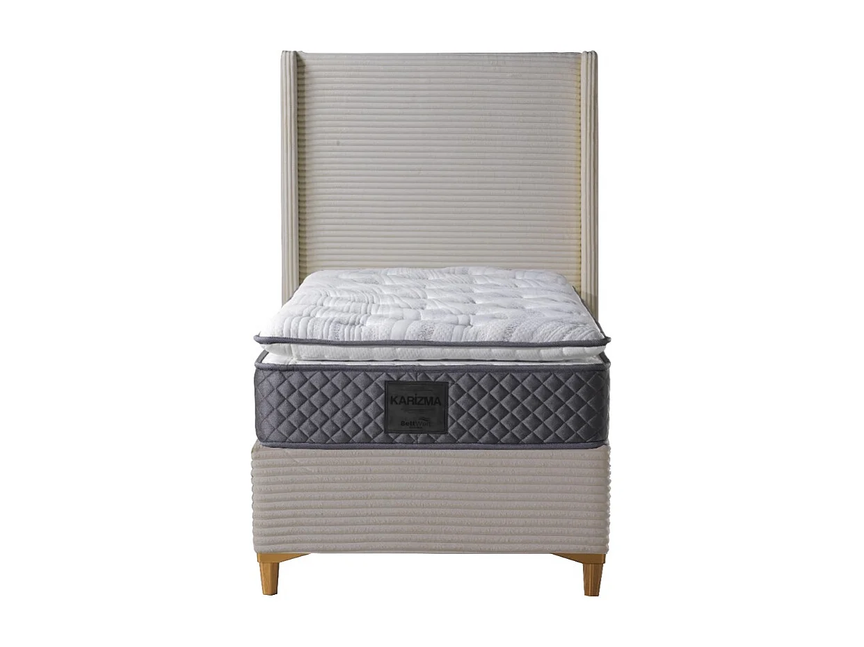 Lit Coffre VENUS – Velours Côtelé – 90x190 cm avec Planche de Rangement