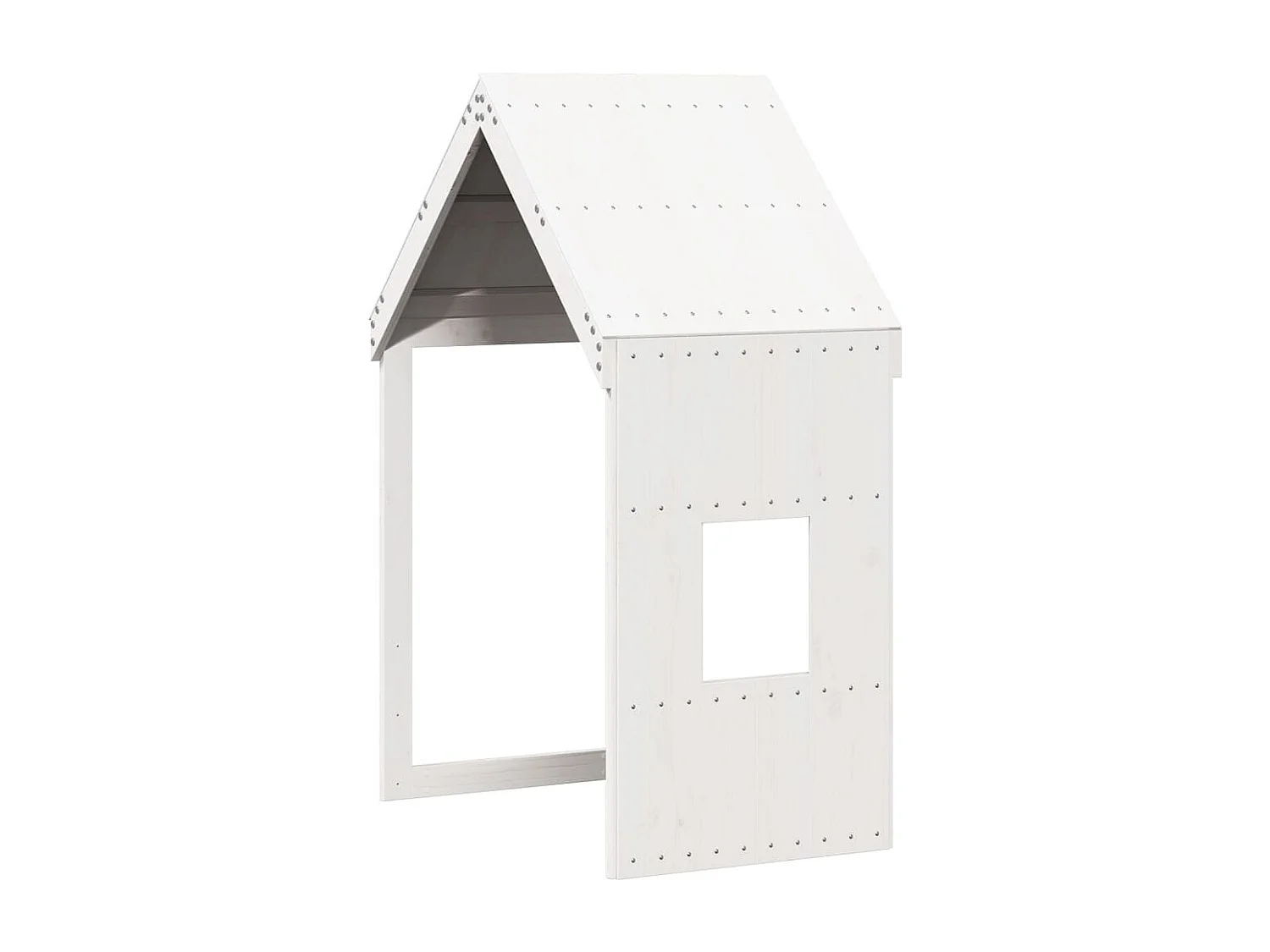 Cama alta c/ escada e telhado 80x200 cm pinho maciço branco