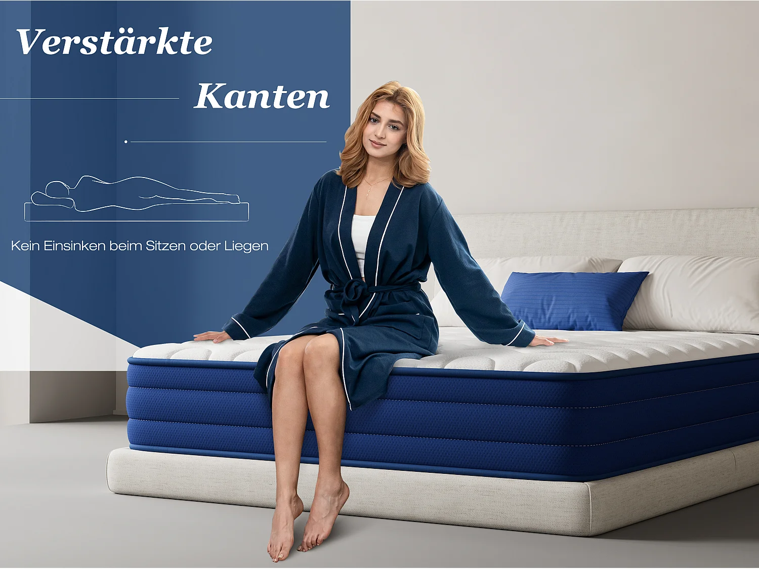 Komfortschaummatratze 180x200 cm – 22 cm Dicke – 7 Komfortzonen – ausgewogene Unterstützung