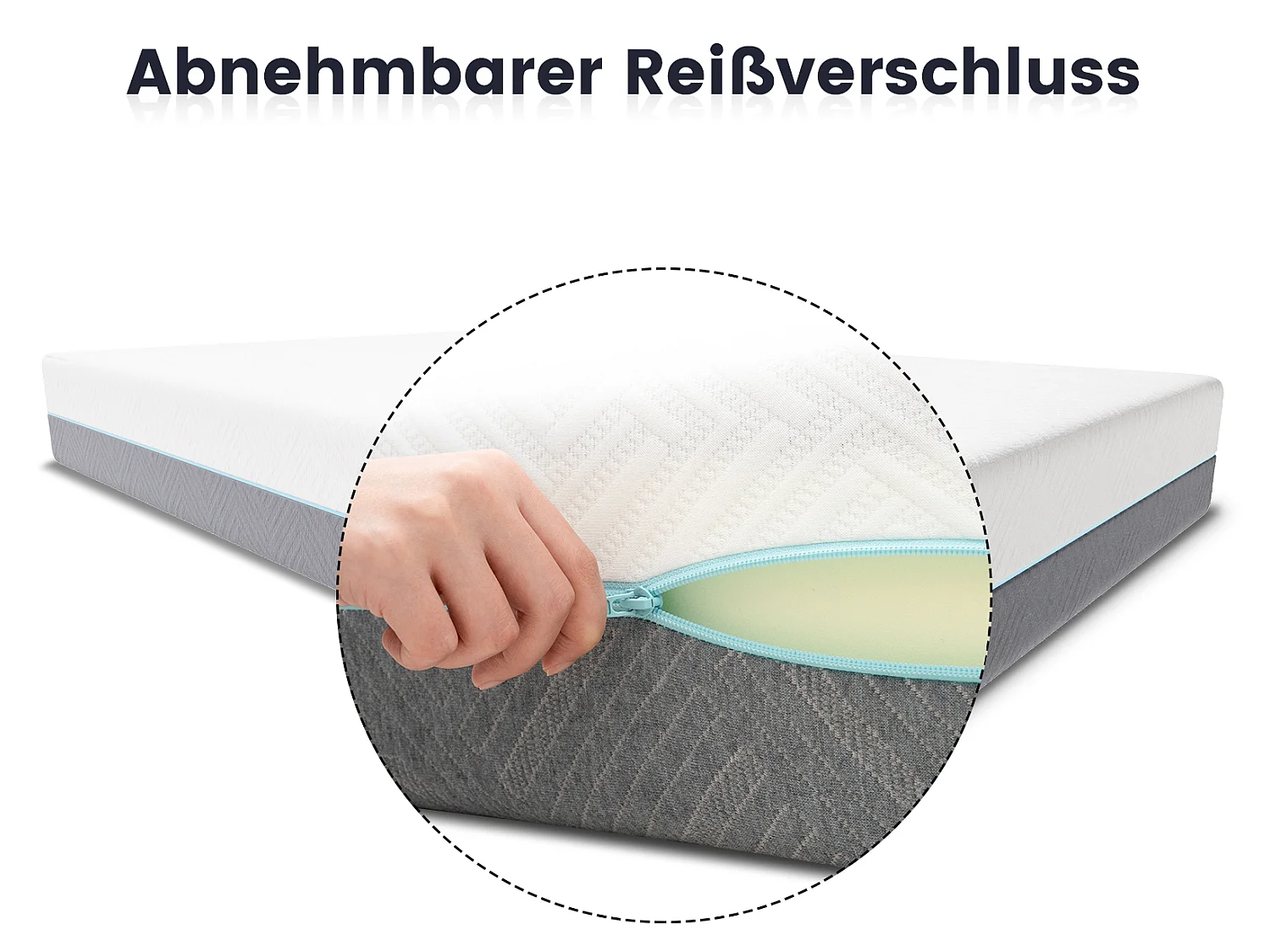 Matelas en mousse à mémoire de forme 90x200 cm, matelas en mousse froide à 7 zones h3h4, 21 cm de hauteur, avec housse lavable