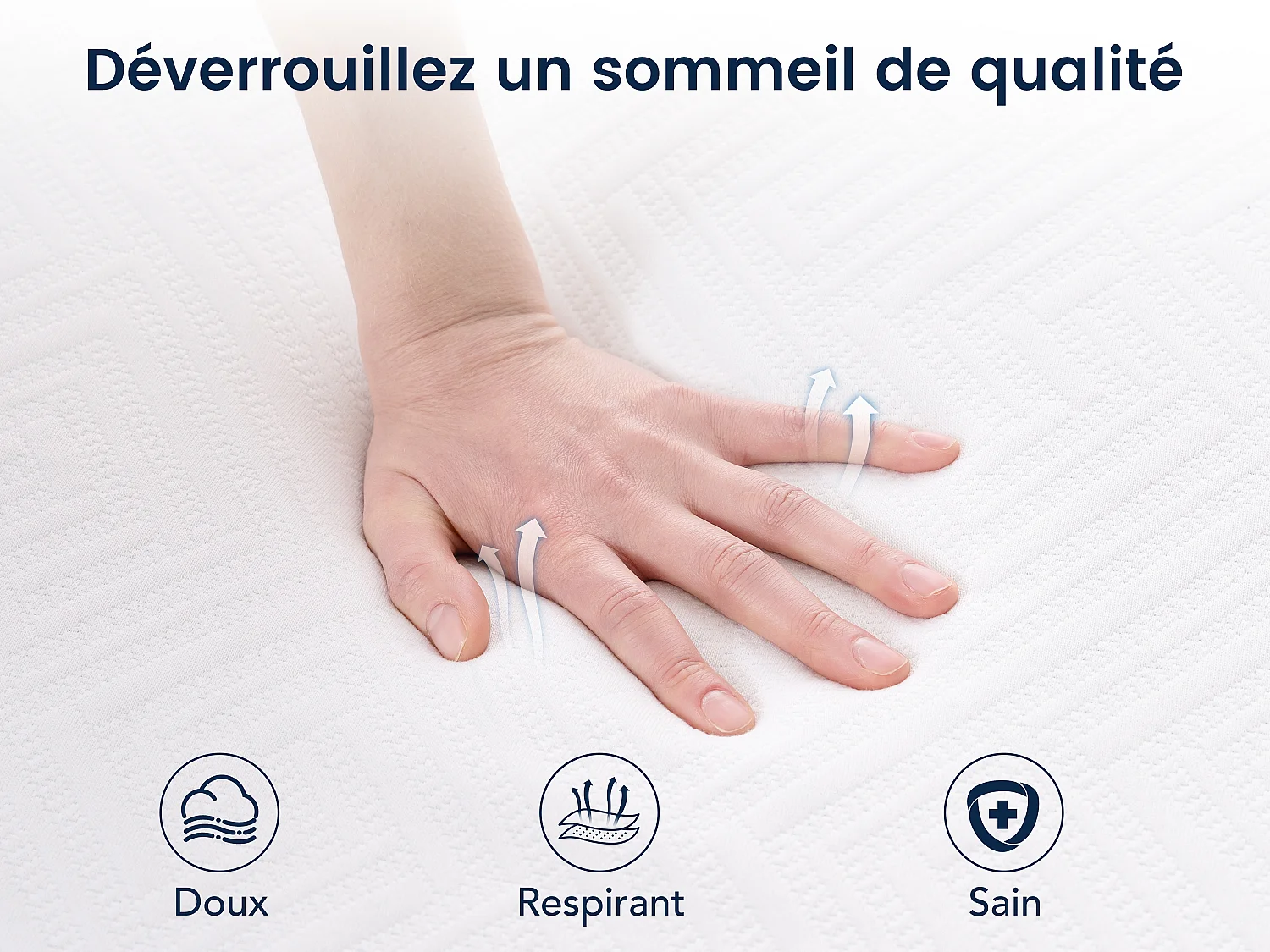 Matelas en mousse à mémoire de forme 90x200 cm, matelas en mousse froide à 7 zones h3h4, 21 cm de hauteur, avec housse lavable