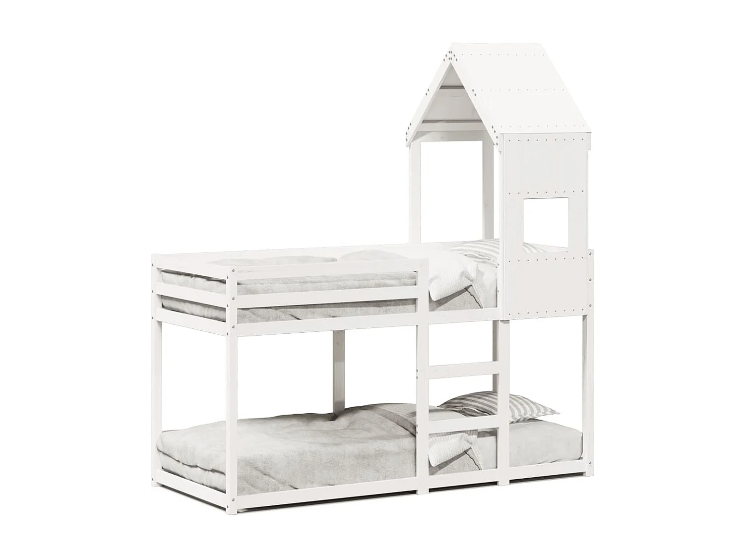 Lit superposé sans matelas blanc 90x190 cm bois de pin massif