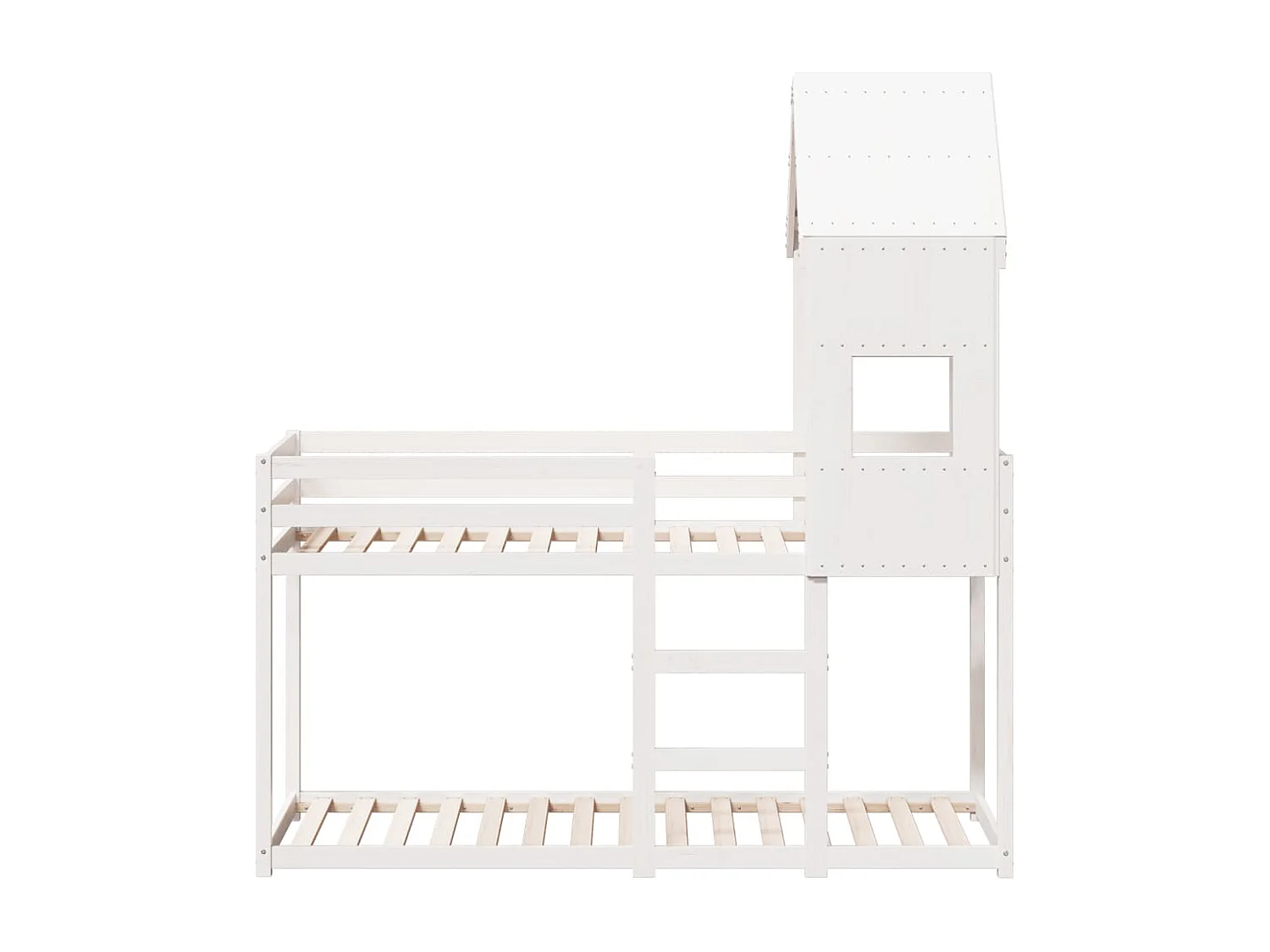 Lit superposé sans matelas blanc 90x190 cm bois de pin massif