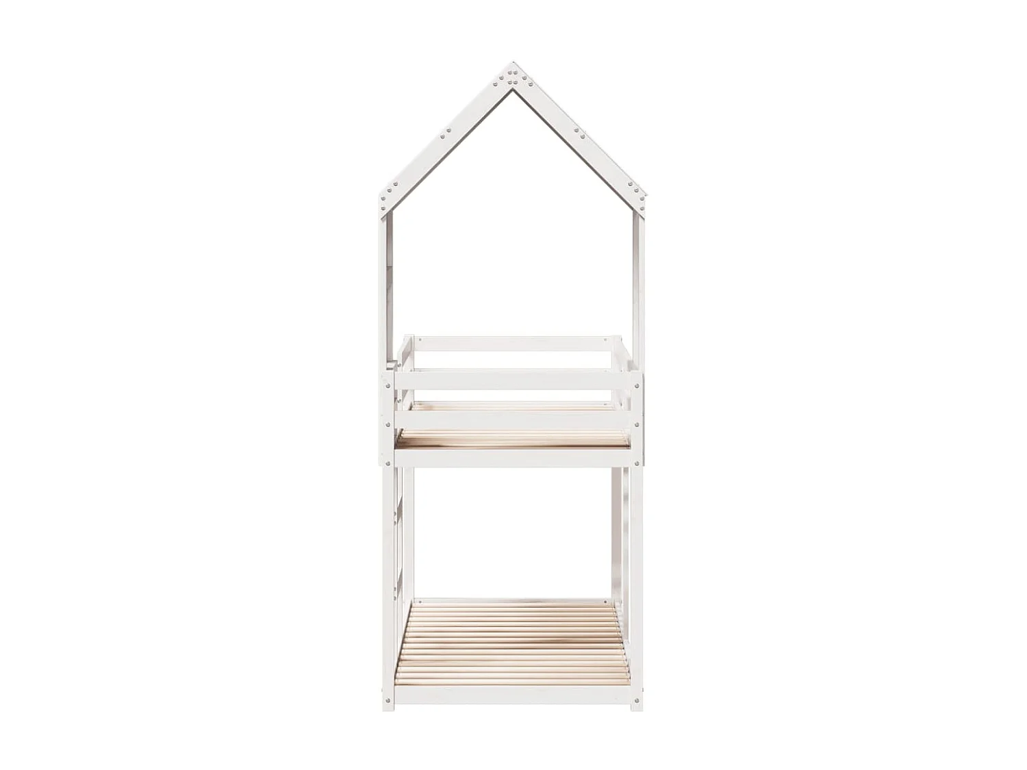 Lit superposé sans matelas blanc 90x190 cm bois de pin massif