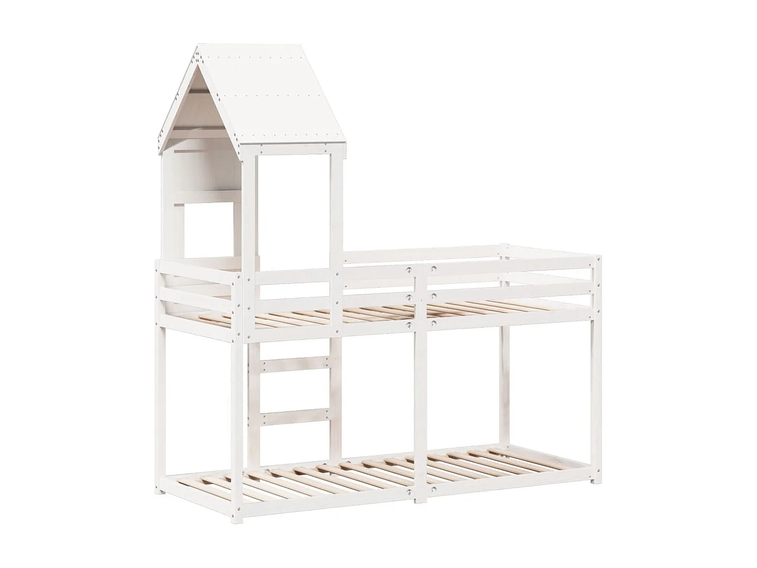 Lit superposé sans matelas blanc 90x190 cm bois de pin massif