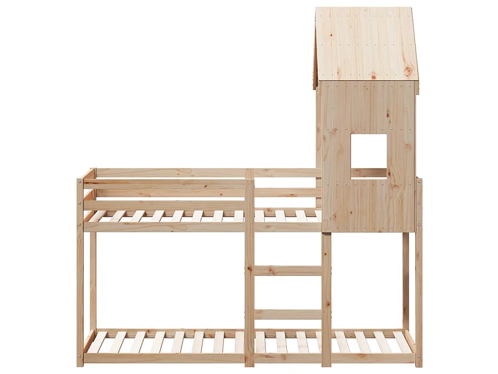 Stapelbedframe zonder matras massief grenenhout 90x200 cm
