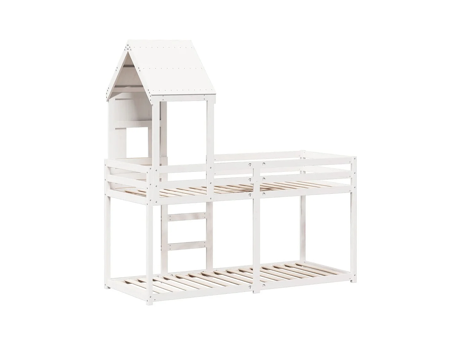 Lit superposé sans matelas blanc 80x200 cm bois de pin massif