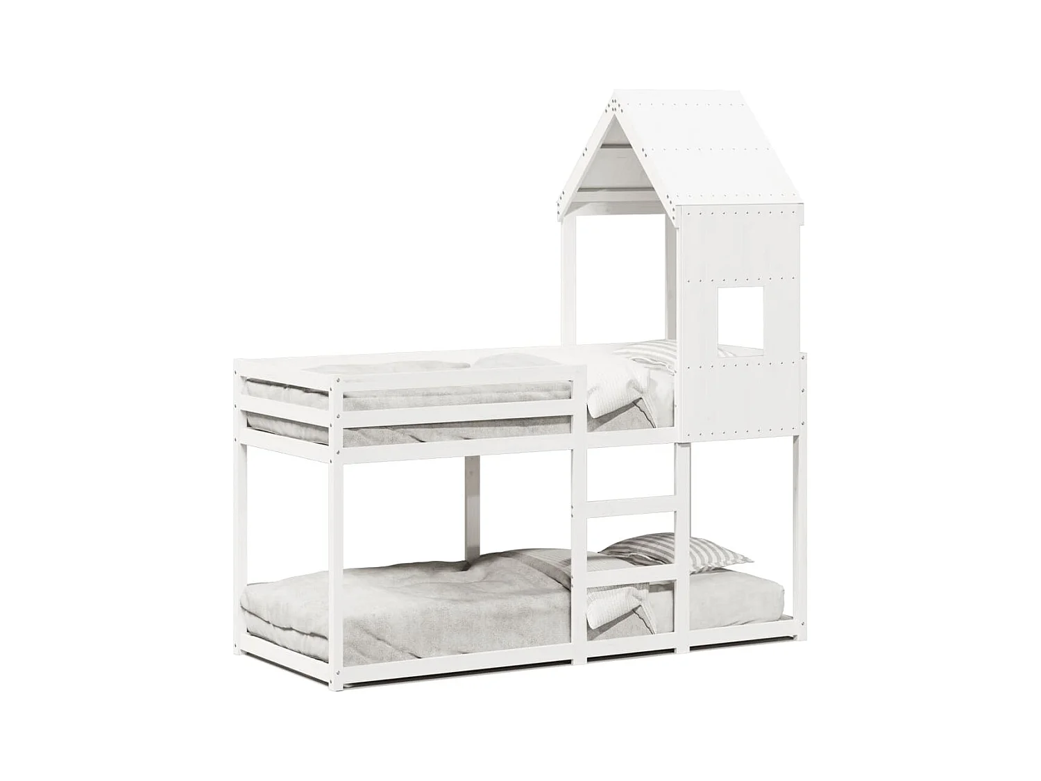 Lit superposé sans matelas blanc 90x200 cm bois de pin massif