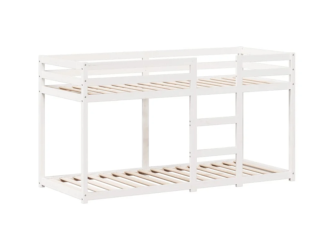 Cama litera con techo madera maciza de pino blanco 90x200 cm