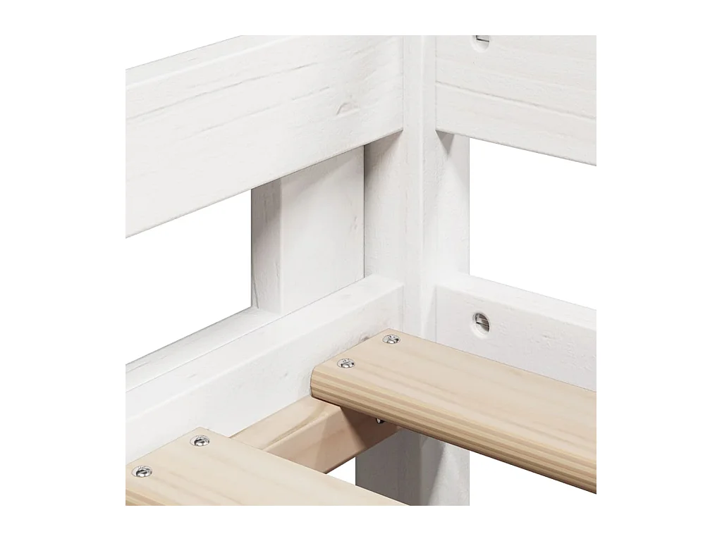 Cama litera con techo madera maciza de pino blanco 90x200 cm