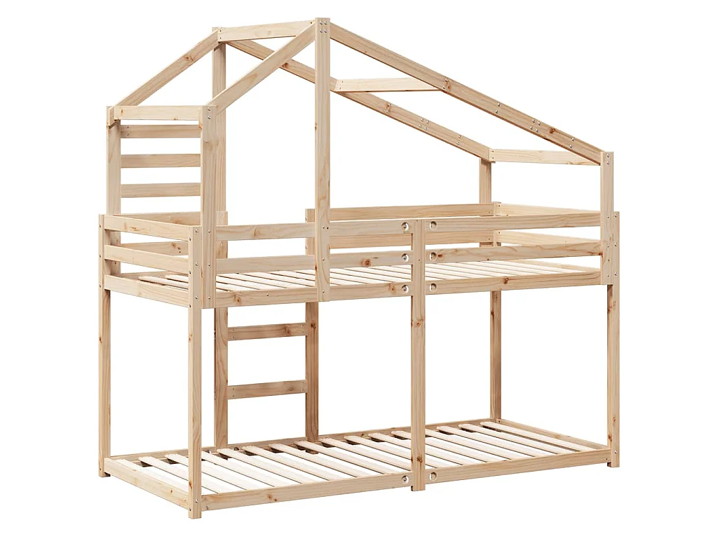 Lit superposé sans matelas 90x200 cm bois de pin massif