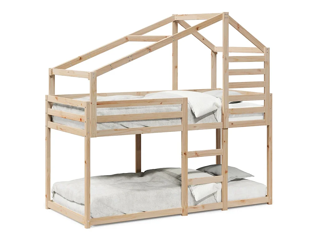 Lit superposé sans matelas 90x190 cm bois de pin massif