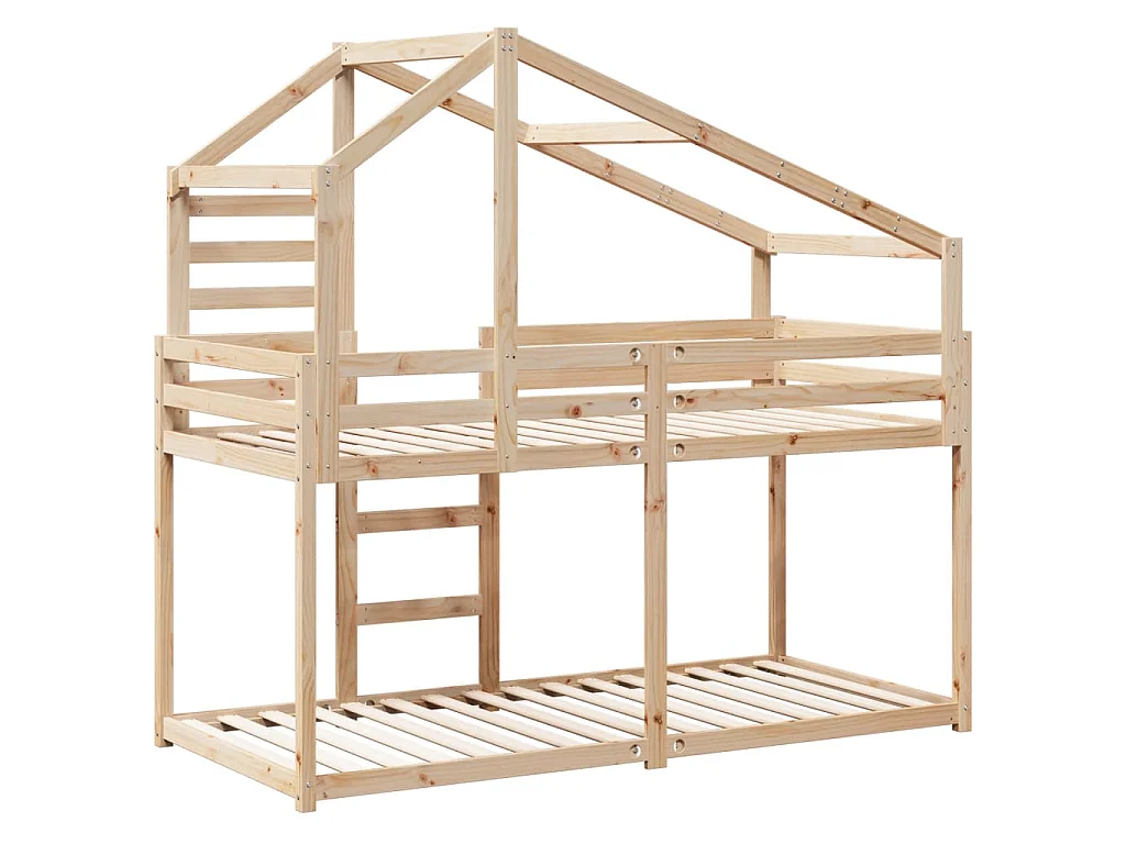 Lit superposé sans matelas 90x190 cm bois de pin massif