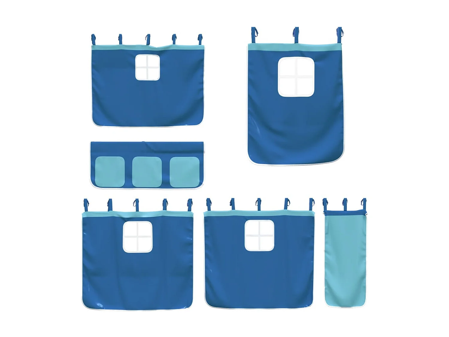 Beliche com escorrega e cortinas 90x200 cm azul