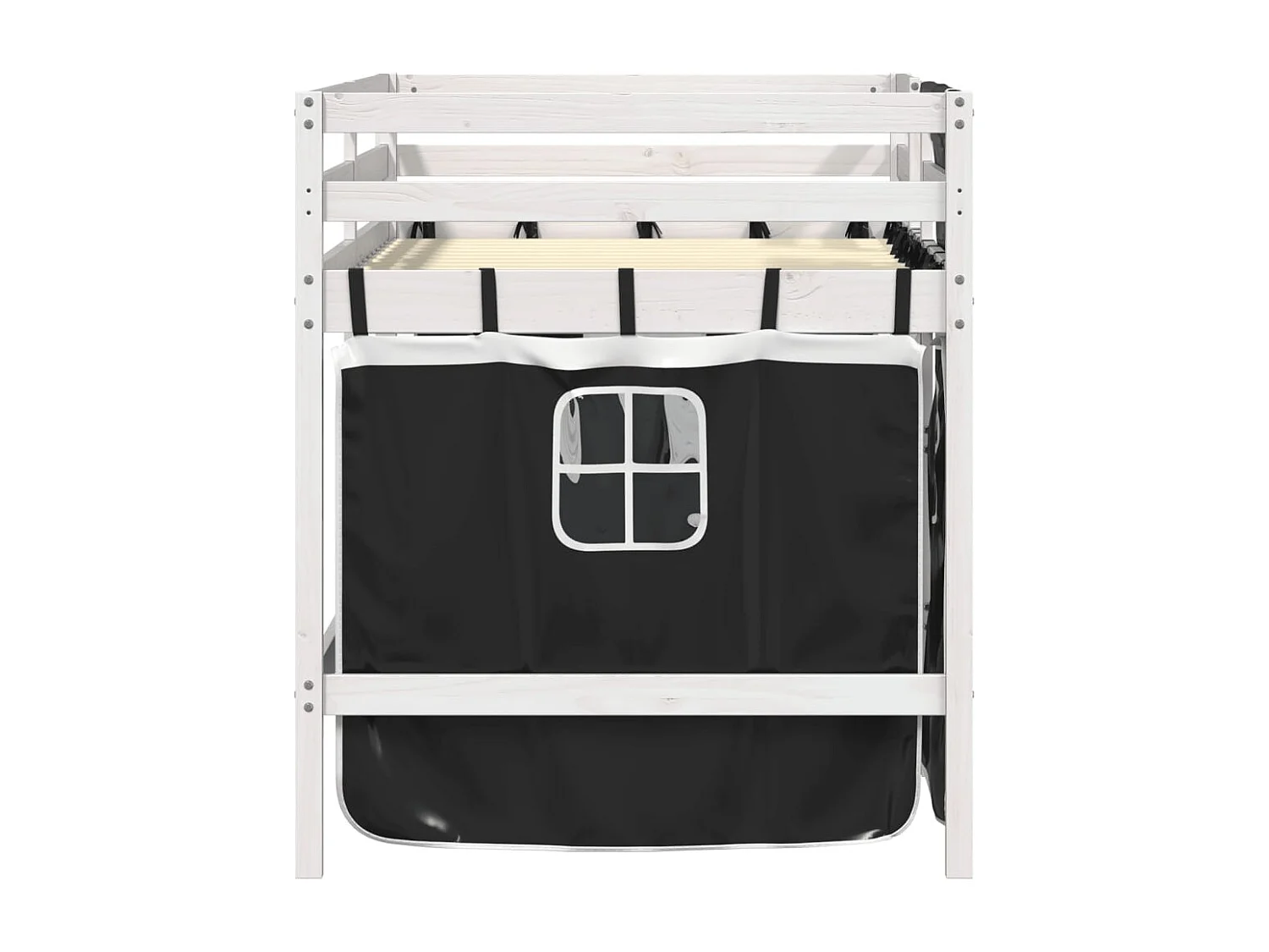 Lit mezzanine enfants avec rideaux sans matelas 90x190 cm