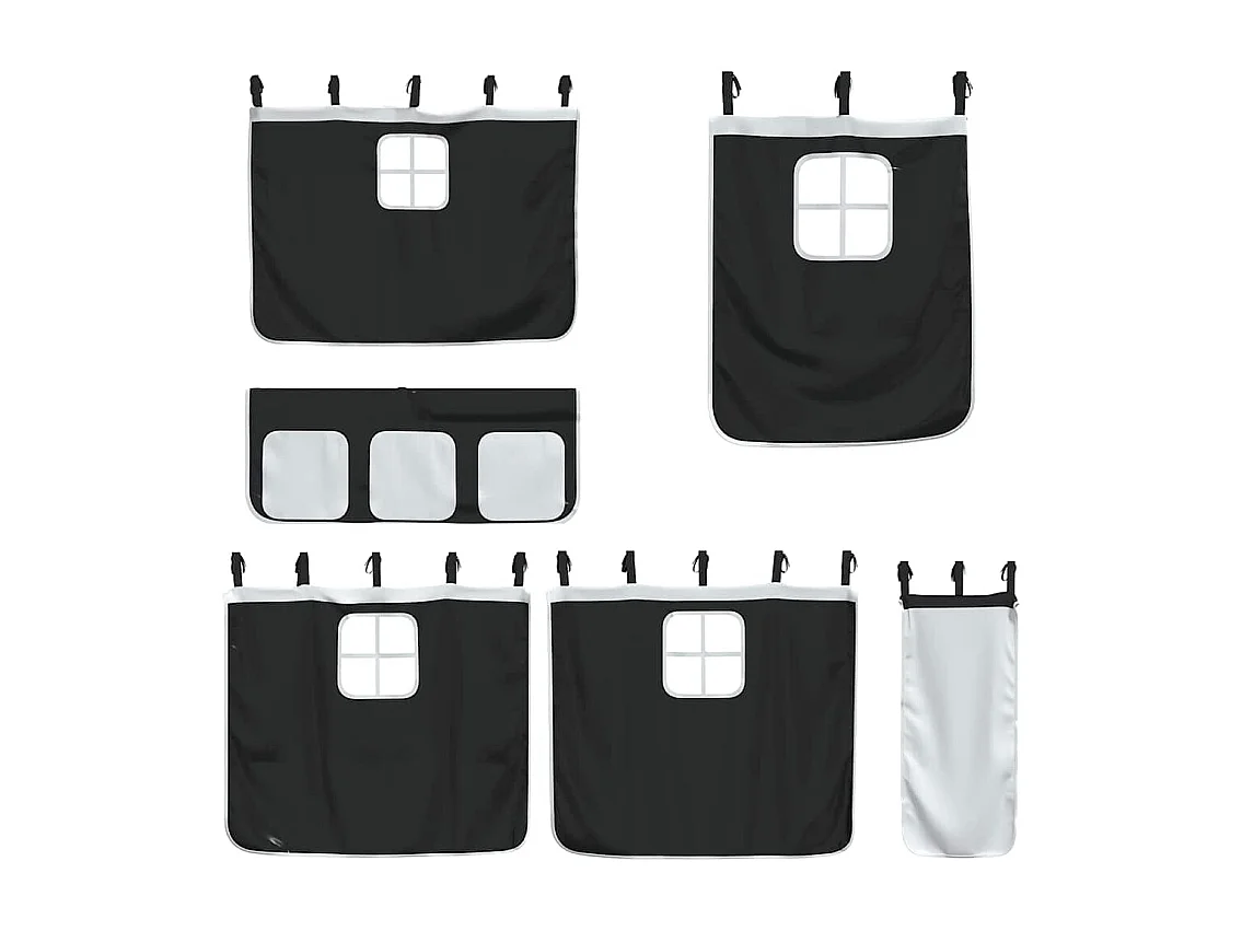 Lit mezzanine enfants avec rideaux sans matelas 90x190 cm