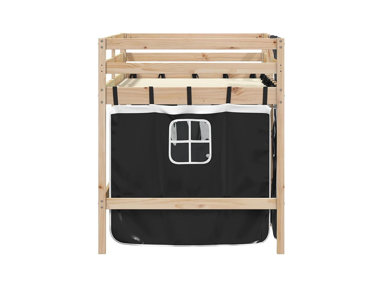 Lit mezzanine pour enfants avec rideaux sans matelas 80x200 cm