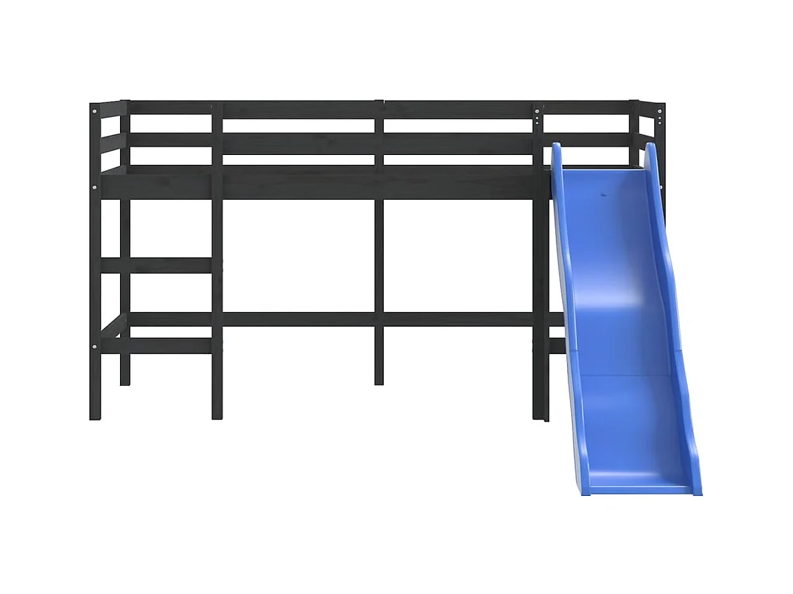 Lit mezzanine enfants toboggan 80x200 bois pin massif
