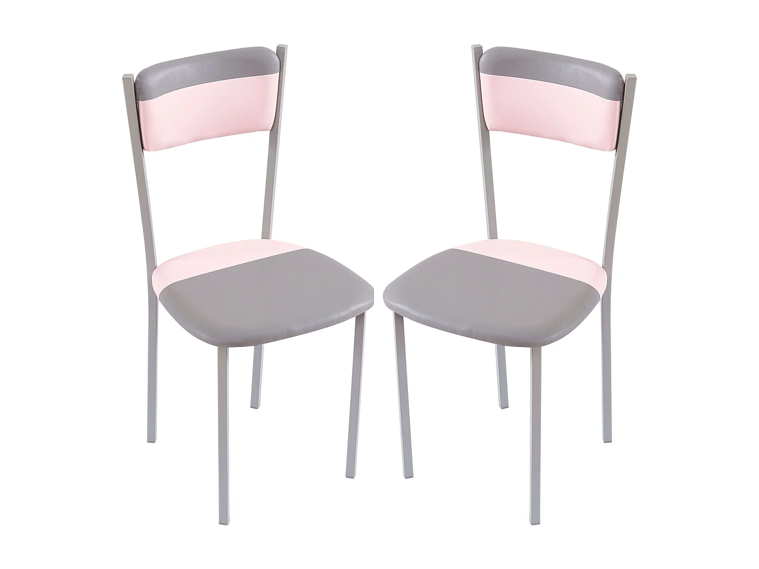 Pack 2 Sillas Cocina Comedor Moderno Rosa y Gris 89x43x45 cm