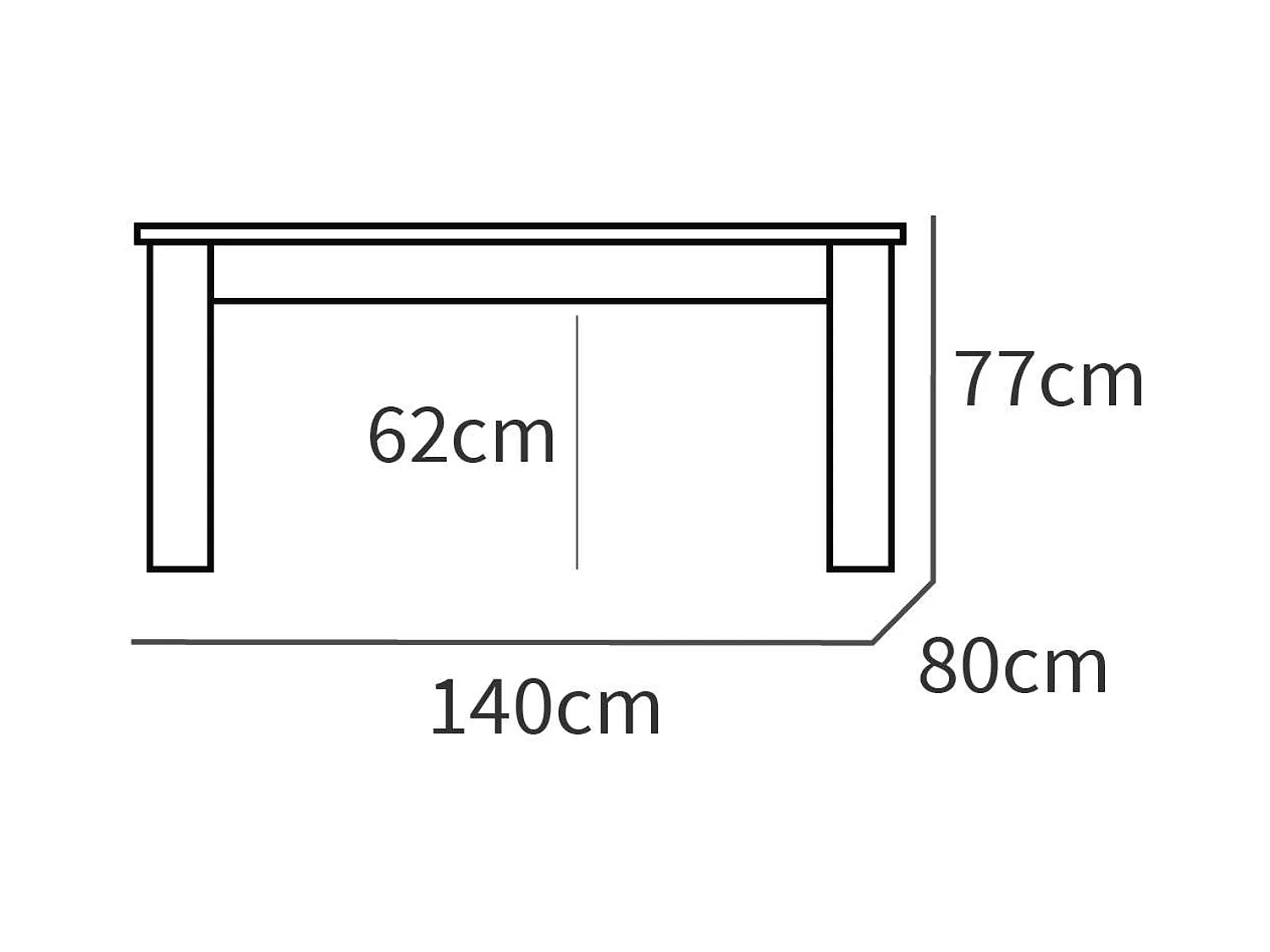 Mesa Salón Comedor ext. Roble Gold 140-195x80x77 cm
