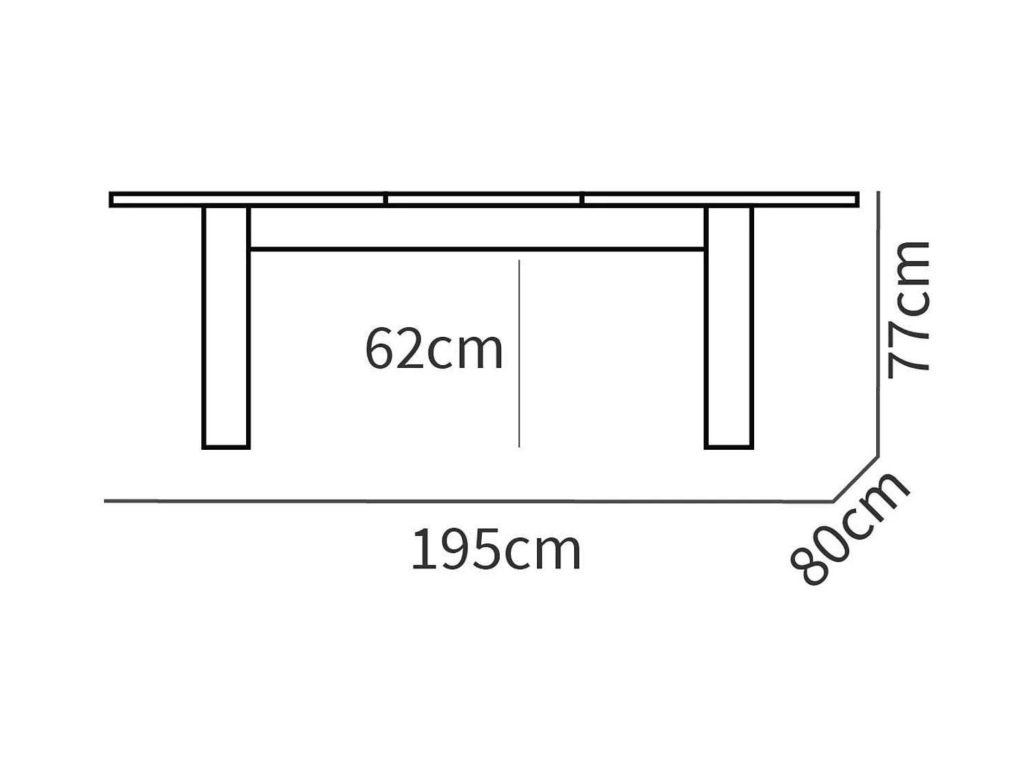 Mesa Salón Comedor ext. Roble Gold 140-195x80x77 cm