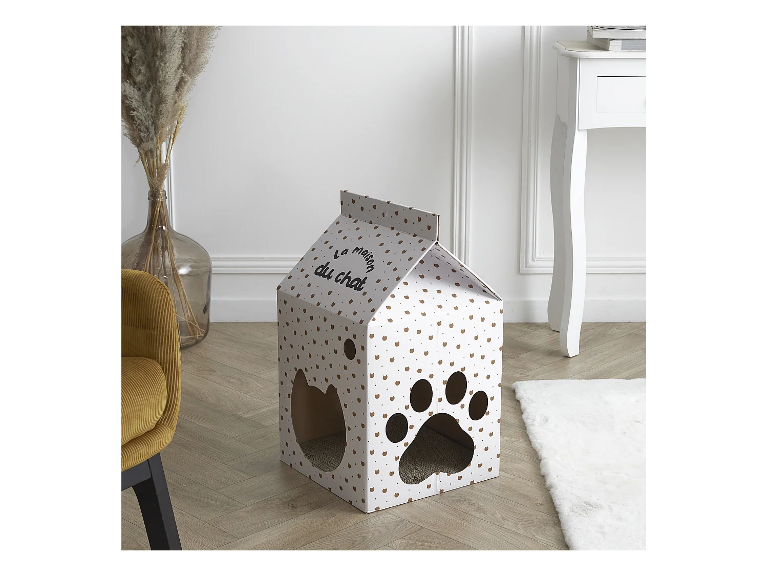 Maison Pour Chat 33x31.5x55.5cm Blanc