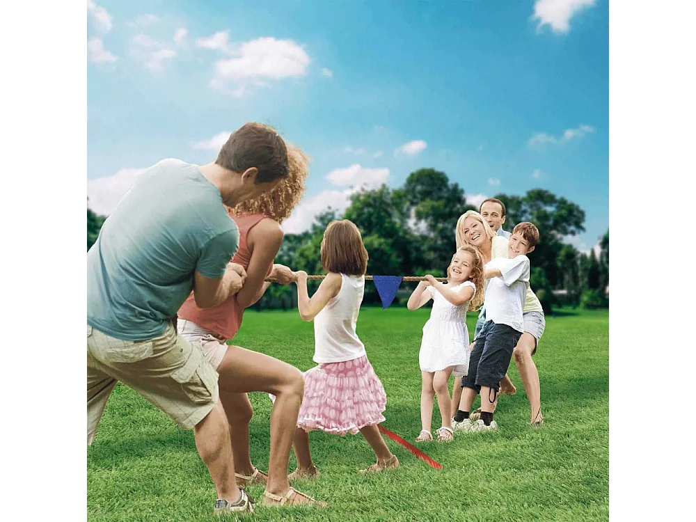 3m Ultra Spaßiges Tauziehspiel mit Fahnen und Ziellinie