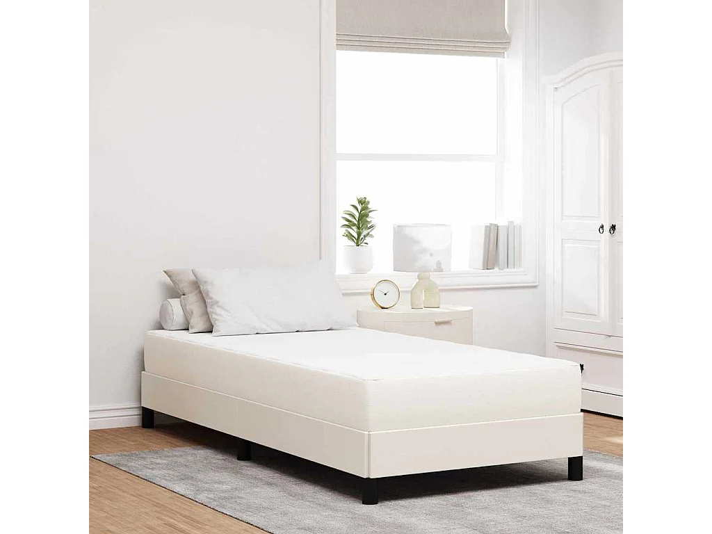Matelas de Lit avec matelas Crème 90 x 200 cm tissu