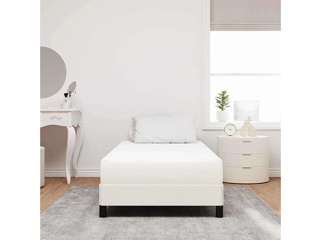 Matelas de Lit avec matelas Crème 90 x 200 cm tissu